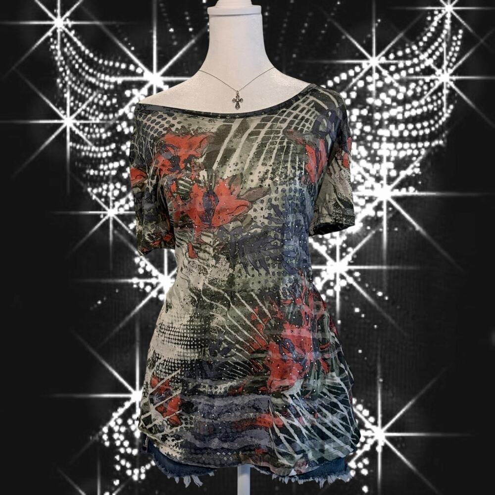 pixelated stripes khaki olive green digital grids fairy top